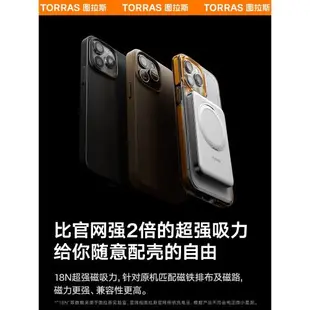 圖拉斯磁吸充電寶適用蘋果15無線充MagSafe小巧便攜超薄快充iPhone14ProMax支架13手機專用12迷你移動電源20W