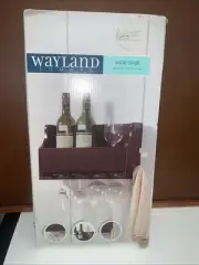 Wall Mounted Wine Shelf Bottle Glass Hanging Shelf Wine Rack Wayland NEW