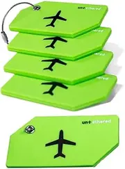 AIMALL 5PCS Luggage Tags Cruise Name Address Boarding Pass Green Black Silica Gel