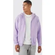 Mens Lilac Core Zip Through Hoodie