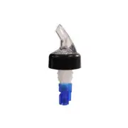 Thunder Group PLPR088C 7/8 oz Plastic Liquor Pourer w/ Black Collar & Blue Tail