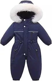 [Generic] Boys and Girls One Piece Snowsuits Overalls Ski Suits Winter Waterproof Coats Jumpsuits for Baby Toddler 2T-5T