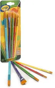 Crayola 5 Art & Craft Brush Set, Durable, Soft Bristles Suitable for Painting and Activities, Great for Kids