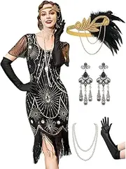 [YESSA] Flapper Dresses 1920s Dresses for Women,Great Gatsby Dresses for Women Roaring 20s Costumes With 20s Accessories