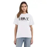 Replay Womens Basic Tee Shirts Rose Label T Shirt Cream