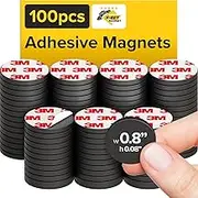 Adhesive Magnets for Crafts - 100 PCs Flexible Round Magnets with Adhesive Backing - Small Sticky Magnets - Magnetic Dots with Adhesive Back are Alternative to Magnetic Tape, Stickers and Strip