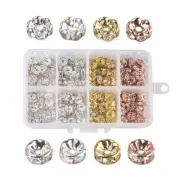 200Pcs/box Brass Wavy Straight Edge Rhinestone Spacer Beads For Crafts 8x3.5mm