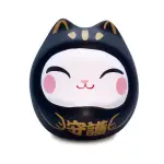 【金石工坊】七小福達摩貓-黑色守護 招財貓 陶瓷擺飾 開運擺飾 辦公開運 公仔