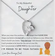 [Momavo] Jewelry Daughter Gift From Dad, Father Daughter Gift, Dad to Daughter Gift, Christmas Birthday Gift, Forever Love Necklace, Proud to be your Father