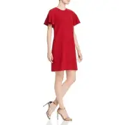 Elie Tahari Womens Krystal Red Back Buttons Cocktail Shift Dress 2 BHFO 8910
