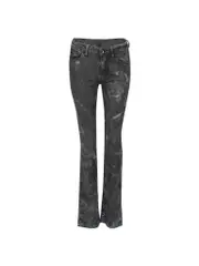 Black Distressed Pattern Jeans