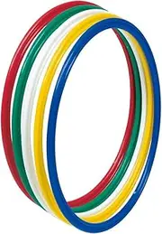 TOEI Light Flat Hoop, 5 Colors, 1 Pair (Blue, Green, Red, White, Yellow)
