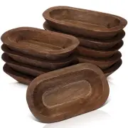 10 Pack Wooden Dough Bowls Bulk Rustic Dough Bowls for Wedding DIY Candle Hom...
