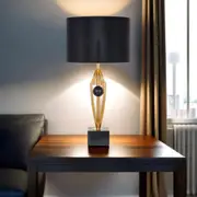 Vardo Table Lamp in Black and Antique Gold
