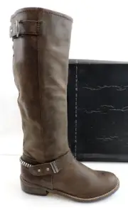 Steven by Steve Madden Ryley Riding Boots Brown Distressed Size 6