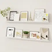 Picture Ledge Shelf, Floating Shelves Set of 2, 40 Inches Solid Wood Nursery Boo