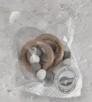 ULUBULU Silicone Teether with Wood Rings NEW