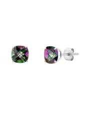 MaxColor Silver 2.00 ct. tw. Mystic Topaz Studs