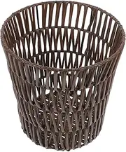 Hohopeti Woven Wastebasket Basket Vase Trash Panier Waste Basket Bin Baskets with Storage Woven Basket Living Room Storage Basket Garbage Cans Woven Storage Basket Pp Hollow Out Footstool
