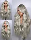 Long Wavy Highlight Lace Frontal Wig 100% Human Hair Wig for Women Party Daily