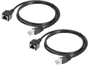 MECCANIXITY 2Pcs Male to Female 5e Network Cable Extension Wire 1M Length Waterproof for Home Office Networks