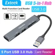 5 Ports USB 3.0 Multi Hub Adapter Charger TF SD Card Reader PC Macbook Extension