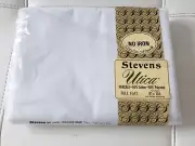 Stevens Utica No Iron Percale Cotton Blend Full Fitted WHITE Sheet NEW