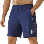 [Zoofly] Gym Shorts for Men Quick Dry Fitness Sports Running Shorts Mens Soft Breathable with Zip Pockets
