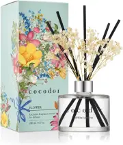 Flower Reed Diffuser Set / 6.7oz / White Jasmine/Scent Diffuser with Sticks