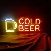 Cold Beer Mug Custom Neon Sign Light Beer Bar Canteen Decor Lamp 17"