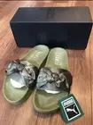 Fenty Puma x Rihanna Bow Satin Slide Women's US 6 Olive New