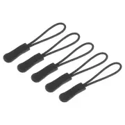 30pcs Zipper Pulls Pull Head Handle Replacement Tab Tags Cord Extension Black