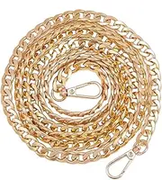 PH PandaHall 1 Strand 62 Inch Aluminum Bag Flat Chain Strap with Alloy Swivel Clasps Handbag Chain Straps Metal Bag Strap Replacement Purse Clutches Handles, Golden