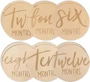 12 Pcs Growth Card Labels Monthly Milestone Card Wood Monthly Milestone Marker Monthly Milestone Double-sided Monthly Milestone Sign Monthly Milestone Discs Wooden ULDIGI