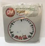 Columbia Minerva 7287 SANTA'S TRAIN Christmas TREE SKIRT Felt Kit 43" VTG 1980