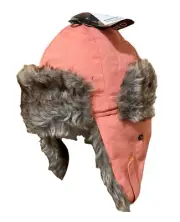 Grand Sierra Girls OSFM Faux Fur Fleece Lined Lantana Pink G Solid Aviator Hat