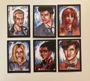 Doctor Who Rose Tennant Eccleston Smith 6 Sketch Card Print Set Chris McJunkin