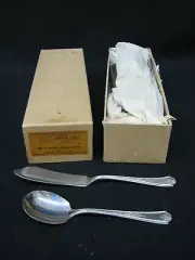 34 Pc WM A Rogers Oneida APOLLO Nickel Silver Flatware MINT Original Box c 1935