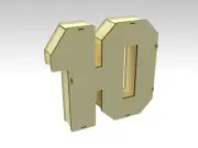 DXF CDR SVG template - 3D Number 10 Gift Box for Laser Cutting and CNC Router