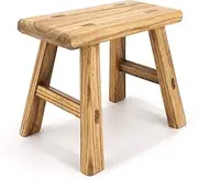 [ANQILEE] Handmade Small Solid Wood Stool Milking Stool 10" Height 12" Long 6" Wide Wooden Step Simple Wooden Viking