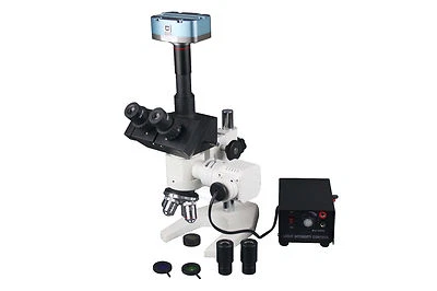 600x Trinocular Incident Light Microscope w 9Mp USB Camera & measuring Software