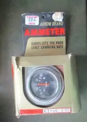 NOS Arrow Brand Ammeter 60-0-60 Amperes Instrument Panel