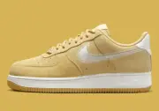 Nike Air Force 1 07 LV8 Low Buff Gold Sail Embroidered Swoosh HJ4465-700 sz 11.5