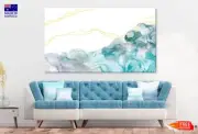 Blue Gold Abstract Art Painting Wall Canvas Home Decor Australian Made Quality