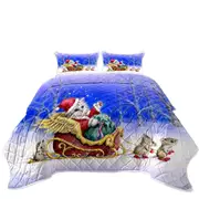 Christmas Cat Kitten Santa with Mice Friends Coverlet