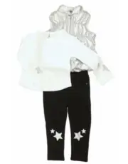 Buffalo by David Bitton Little Girls' 3-Piece Top, Pant, Set Multi 3T NWT