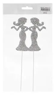 Wedding Cake Topper Two Brides Female Partner Couple Rhinestone