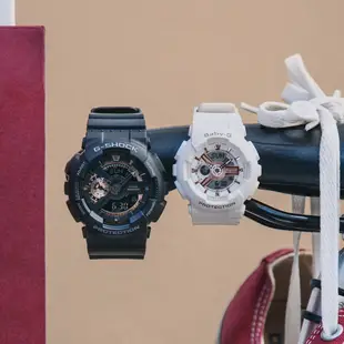 CASIO G-SHOCK&BABY-G 玫瑰金雅緻風時尚對錶/GA-110RG-1A+BA-110XRG-7A