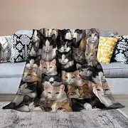 Cozy Kitten Bed Blanket, Suitable for All Ages, Featuring Incredibly Soft Plush Cats Designs - The Perfect Plush Cats Gift. 40"x50"