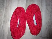 BOWLING SHOE COVERS RED SEQUIN
